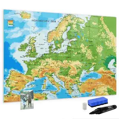 Mapa-múndi geográfico quadro para desenhar magnético