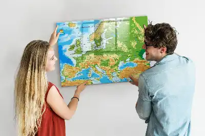 Mapa-múndi geográfico quadro para desenhar magnético