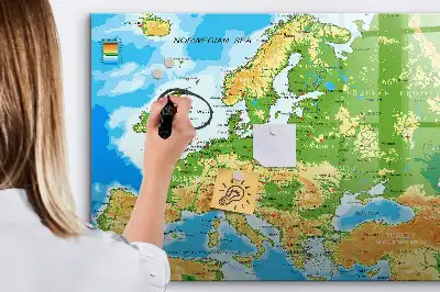 Mapa-múndi geográfico quadro para desenhar magnético