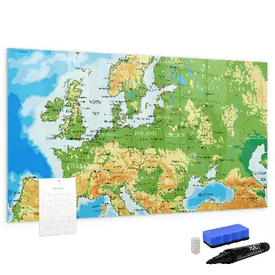 Mapa-múndi geográfico quadro para desenhar magnético