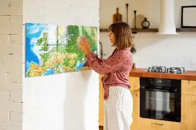 Mapa-múndi geográfico quadro para desenhar magnético