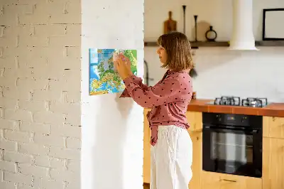 Mapa-múndi geográfico quadro para desenhar magnético
