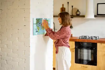 Quadro magnético para escrever mapa-múndi com animais
