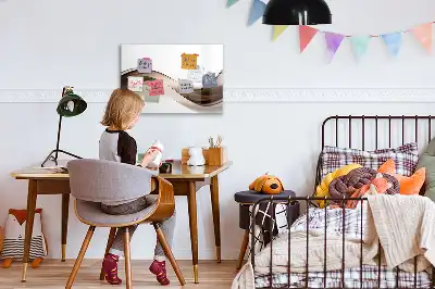 Quadro magnético para desenhar estampa abstração de linhas