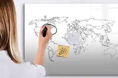 Quadro magnético para desenho contorno de mapa-múndi