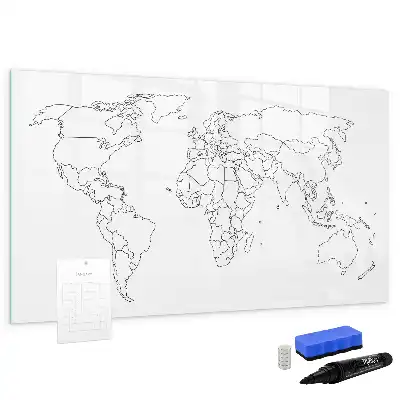 Quadro magnético para desenho contorno de mapa-múndi