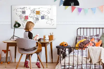 Quadro magnético para desenho contorno de mapa-múndi