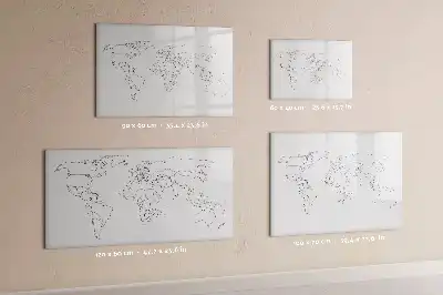 Quadro magnético para desenho contorno de mapa-múndi