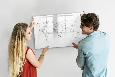 Quadro magnético para desenho contorno de mapa-múndi