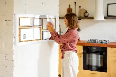 Quadro magnético para escrever com moldura dourada