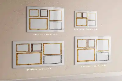 Quadro magnético para escrever com moldura dourada