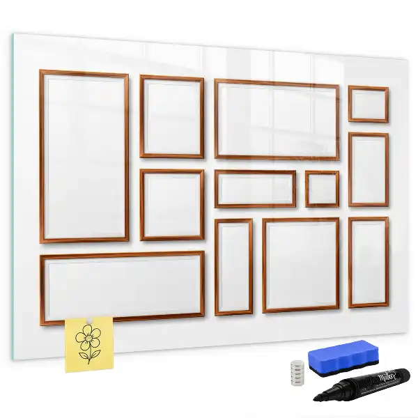Quadro magnético para desenhar com moldura de madeira