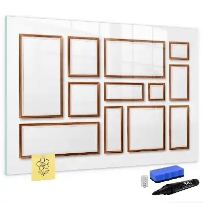 Quadro magnético para desenhar com moldura de madeira