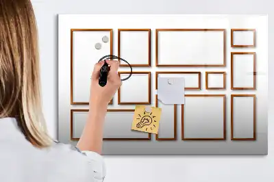 Quadro magnético para desenhar com moldura de madeira