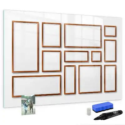 Quadro magnético para desenhar com moldura de madeira
