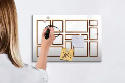 Quadro magnético para desenhar com moldura de madeira