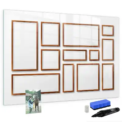 Quadro magnético para desenhar com moldura de madeira