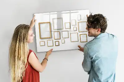 Quadro magnético para escrever com molduras de madeira