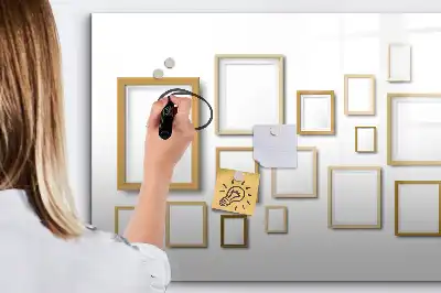 Quadro magnético para escrever com molduras de madeira