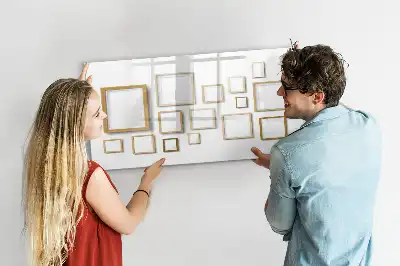 Quadro magnético para escrever com molduras de madeira