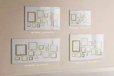 Quadro magnético para escrever com molduras de madeira