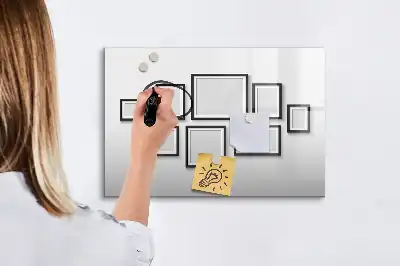 Quadro magnético para desenho com moldura preta
