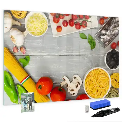 Quadro magnético para escrever modelo ingredientes