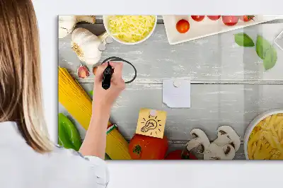 Quadro magnético para escrever modelo ingredientes