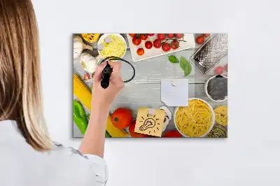 Quadro magnético para escrever modelo ingredientes