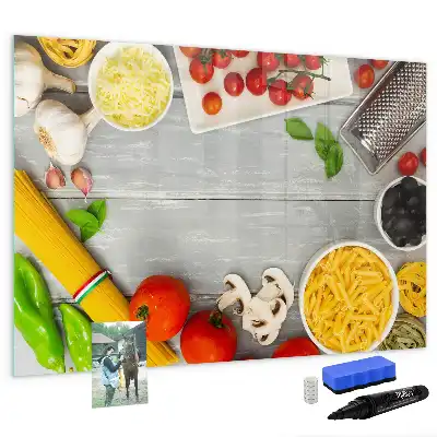 Quadro magnético para escrever modelo ingredientes