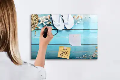 Quadro magnético para desenhar acessórios de férias