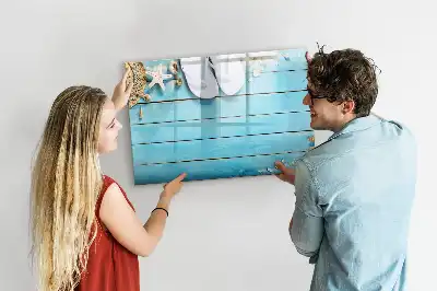 Quadro magnético para desenhar acessórios de férias