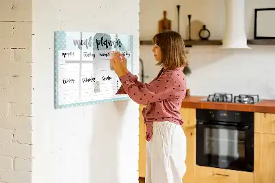 Planificador de refeições quadro magnético para escrever