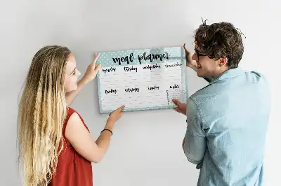 Planificador de refeições quadro magnético para escrever