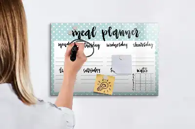 Planificador de refeições quadro magnético para escrever