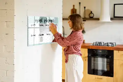 Planificador de refeições quadro magnético para escrever