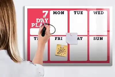 Planner semanal quadro magnético para escrever