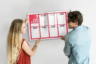 Planner semanal quadro magnético para escrever