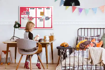 Planner semanal quadro magnético para escrever