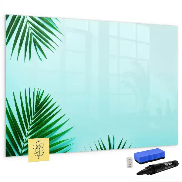 Quadro magnético para desenhar com estampa de folhas de palmeira