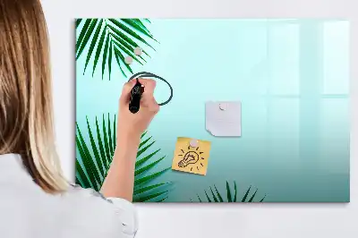 Quadro magnético para desenhar com estampa de folhas de palmeira