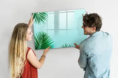 Quadro magnético para desenhar com estampa de folhas de palmeira