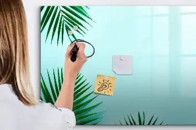 Quadro magnético para desenhar com estampa de folhas de palmeira