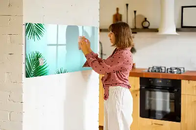 Quadro magnético para desenhar com estampa de folhas de palmeira