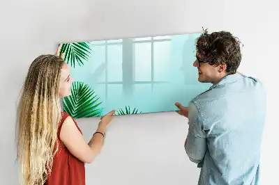Quadro magnético para desenhar com estampa de folhas de palmeira