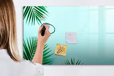 Quadro magnético para desenhar com estampa de folhas de palmeira