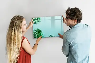 Quadro magnético para desenhar com estampa de folhas de palmeira