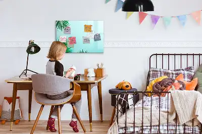 Quadro magnético para desenhar com estampa de folhas de palmeira