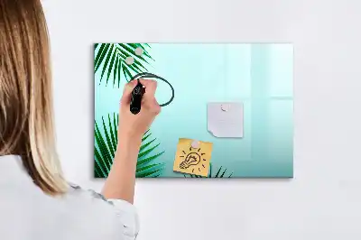 Quadro magnético para desenhar com estampa de folhas de palmeira