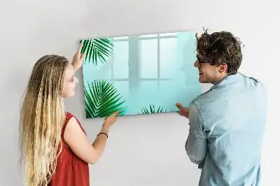 Quadro magnético para desenhar com estampa de folhas de palmeira